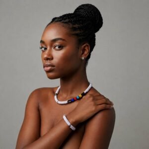 Collier perlé avec bracelet CP001