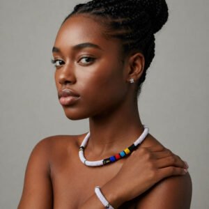 Collier perlé avec bracelet CP001