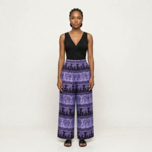 Pantalon palazzo en tissu africain - PP001